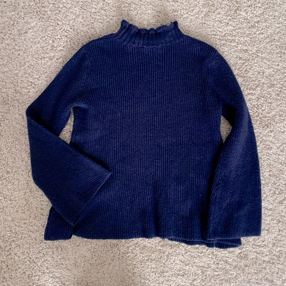 Navy Gap Bell Sleeve Sweater